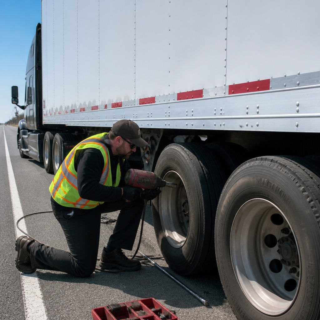 Dry van trailer roadside repair