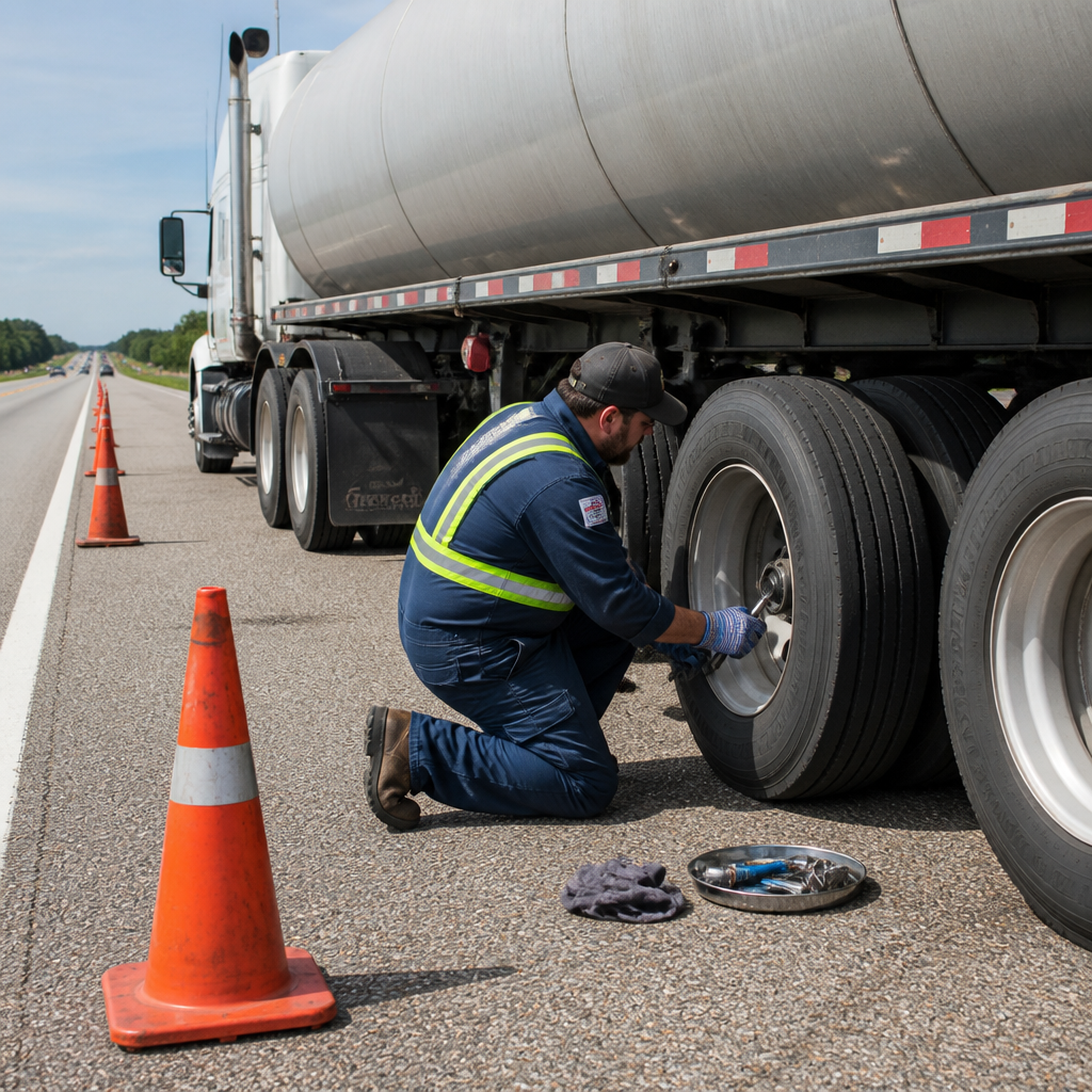 Tanker truck roadside repair